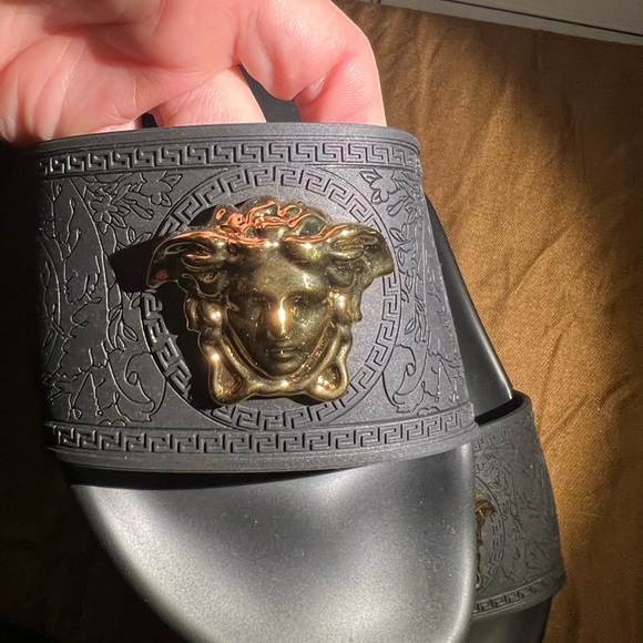 Versace Black Slides - Women Size 9, New with box, full inclusion. - Picture 4 of 5